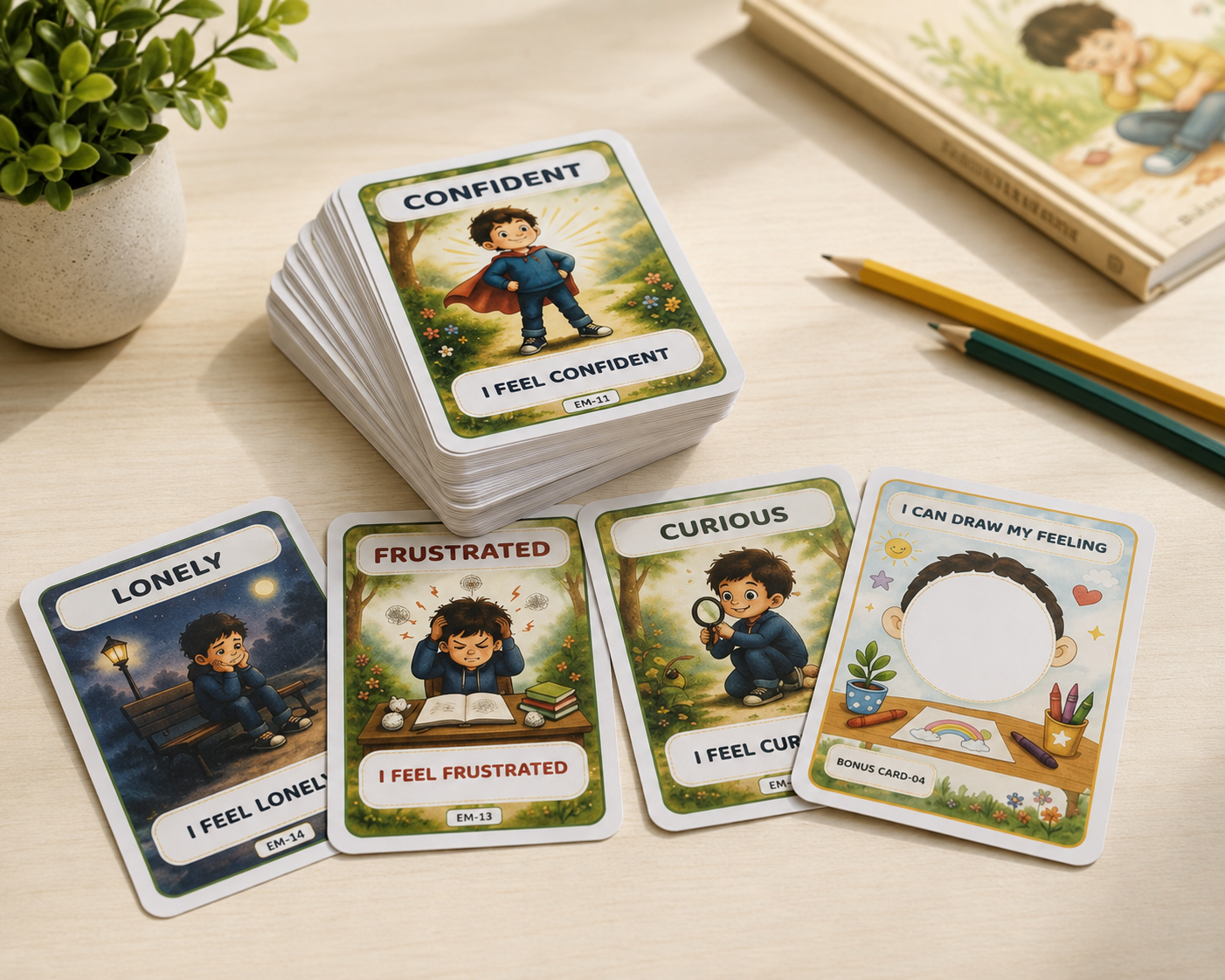 kids emotion front cards Emotional & Well-Being Cards for Kids - Image 4