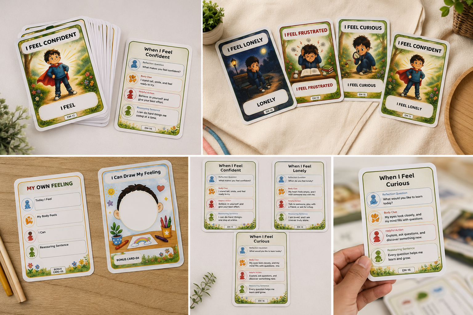 kids emotion multi image Emotional & Well-Being Cards for Kids - Image 5