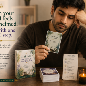 LIBRIVO Emotional Reset Cards – 30 Gentle Cards for Overthinking, Stress & Emotional Overwhelm
